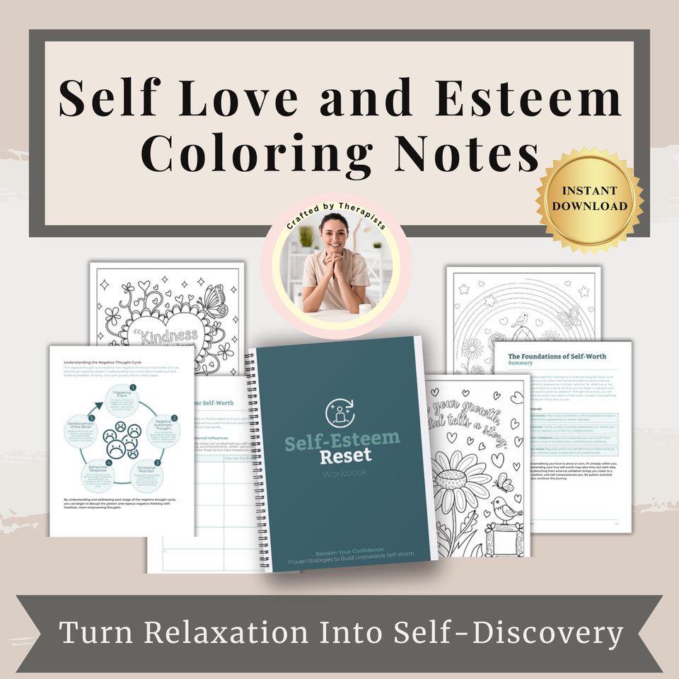 Self Love and Esteem Coloring Notes