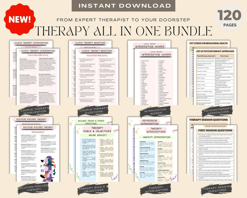 The Ultimate Therapy Bundle with Printable Resources